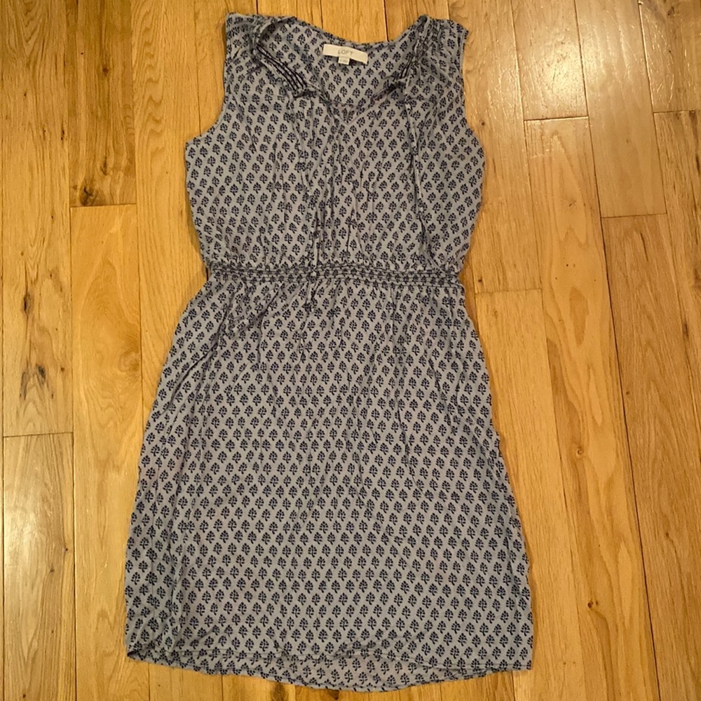 Loft - Lightweight sleeveless dress - blue/gray - size M
